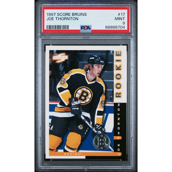 1997 Score Boston Bruins #17 Joe Thornton PSA 9 Mint Rookie Card RC - Pop 1